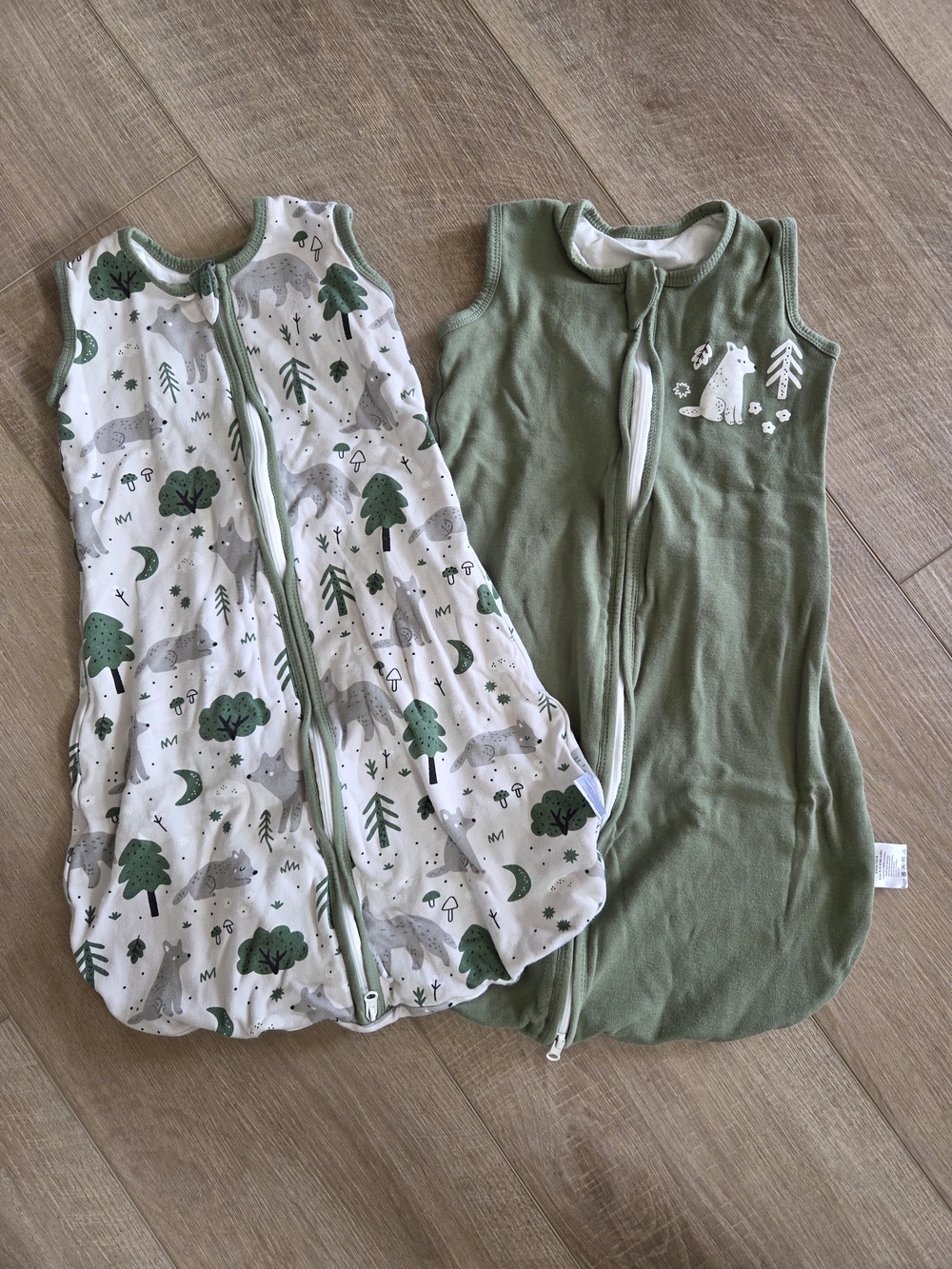Green Woodland Sleep Sack Set for Baby - 2 Pack